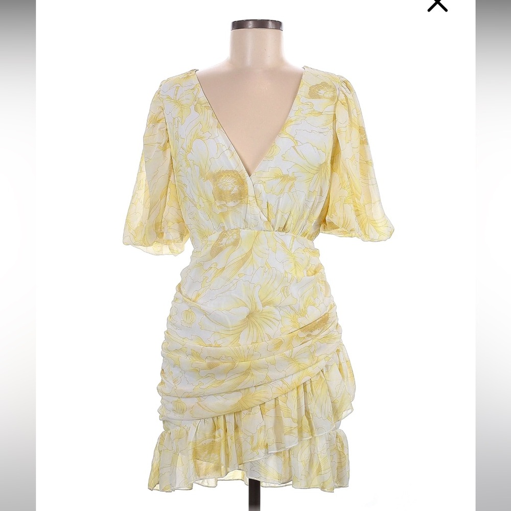 Missguided yellow floral dress